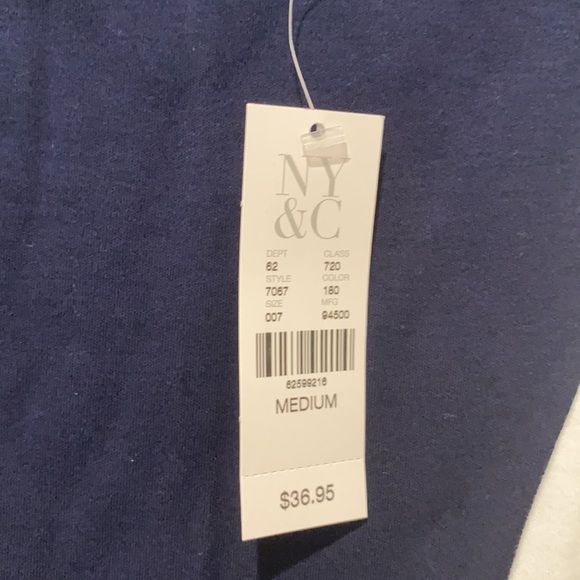 NY&Co front stripe dress white navy women M NWT - Picture 3 of 13